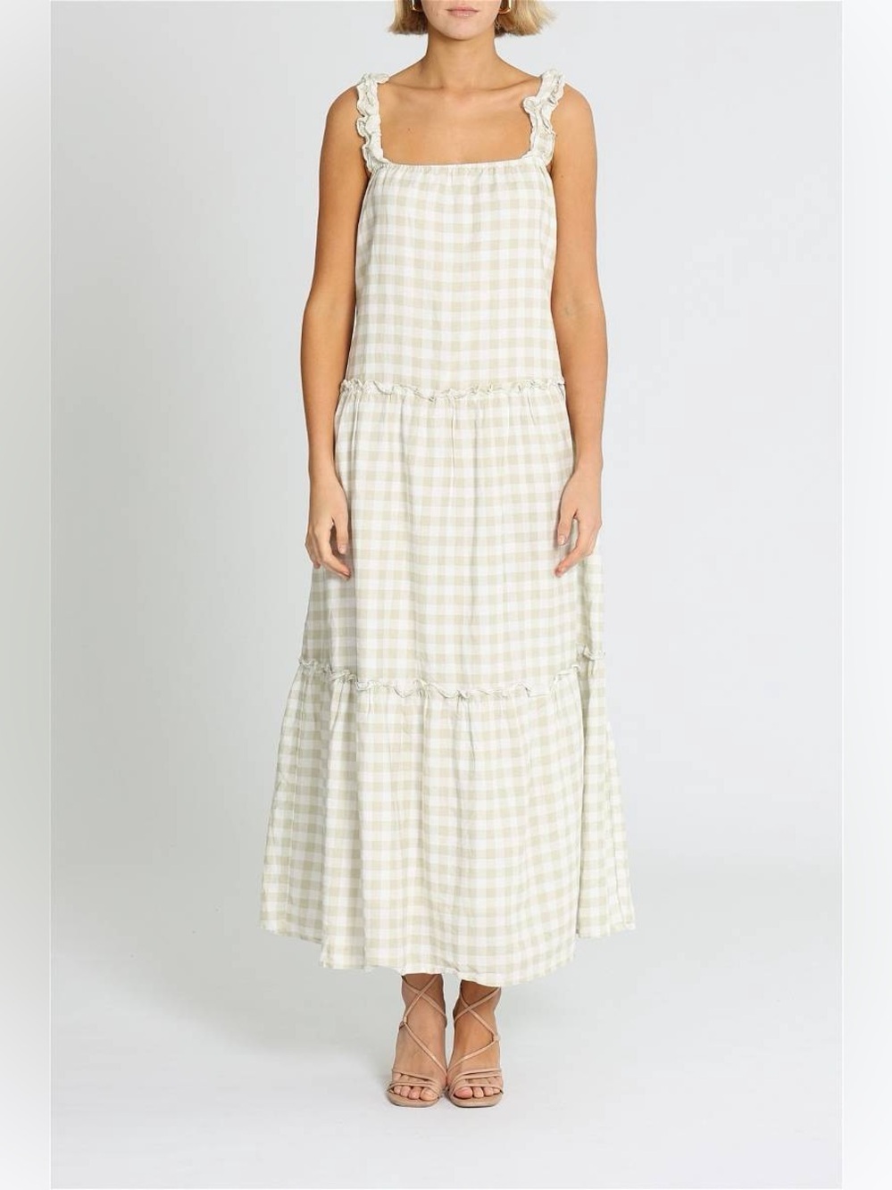 Charlie Holiday - Lottie Gingham Maxi Dress NWT